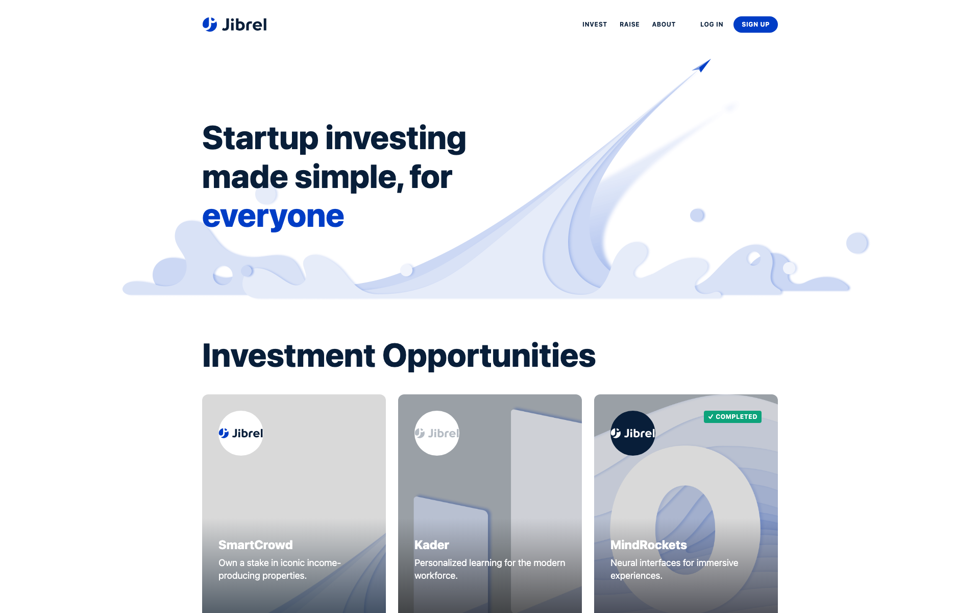 Jibrel.com landing page snapshot.